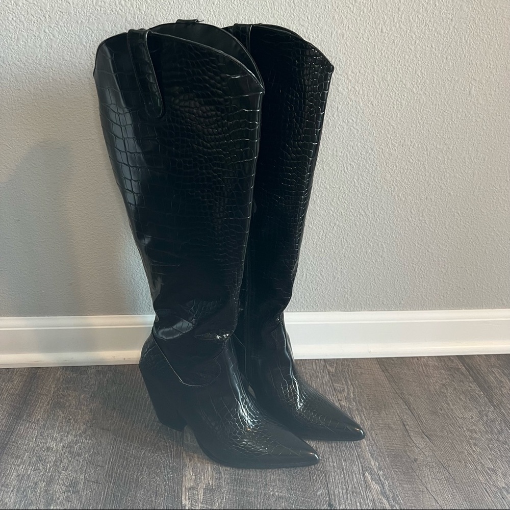 Knee high western boots